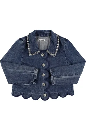 Self-Portrait Embellished Cotton Denim Jacket