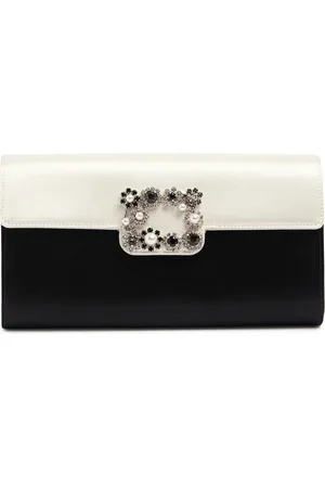 Roger Vivier Envelope Flower Buckle Clutch