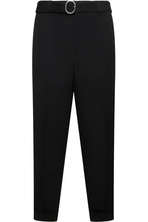 Jil Sander Relaxed Fit Wool Gabardine Cropped Pants