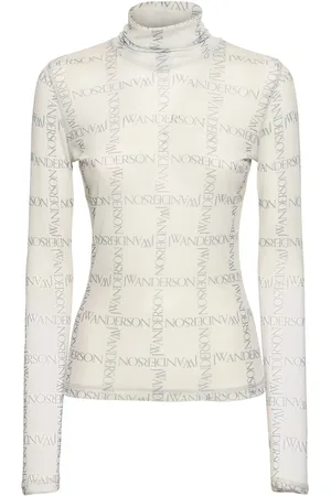 J.W.Anderson Logo Printed Tech Jersey Turtleneck Top