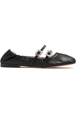 Roger Vivier 5mm Mini Strap Leather Ballerina Flats