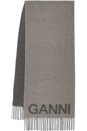 Ganni Fringed Wool Scarf