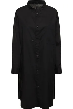 YOHJI YAMAMOTO Cotton Twill Mini Shirt Dress