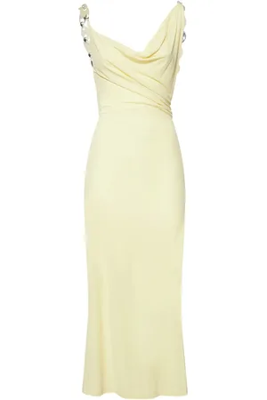 CHRISTOPHER ESBER Viscose Jersey Backless Chain Midi Dress