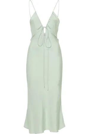 CHRISTOPHER ESBER Silk Faille Cutout Midi Dress