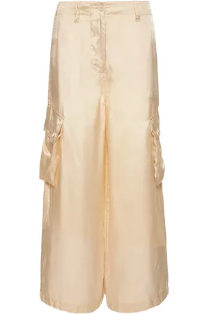 Aspesi Satin Cargo Mid Rise Wide Pants