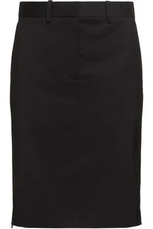 Helmut Lang Tailored Wool Midi Skirt