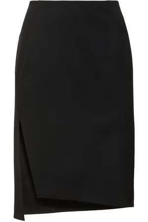 VERSACE Stretch Wool Midi Skirt
