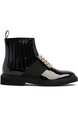 Roger Vivier 25mm Viv Rangers Patent Leather Boots