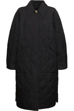 Ganni Quilted Raglan Midi Coat
