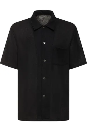 OUR LEGACY Boxy Bouclé Short Sleeve Shirt