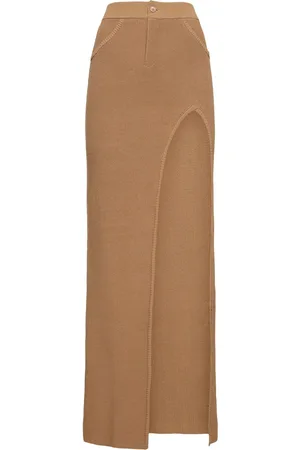AYA MUSE Faye Knitted Cotton Blend Long Skirt