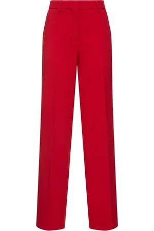 Msgm Double Crepe Cady Flared Pants