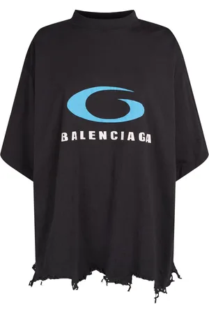 Balenciaga Icon Print Cropped Cotton T-shirt