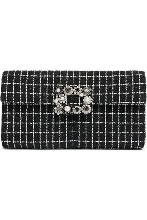 Roger Vivier Envelope Flower Buckle Clutch