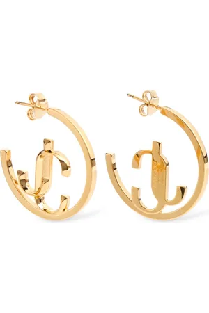 Jimmy Choo Jc Monogram Hoop Earrings