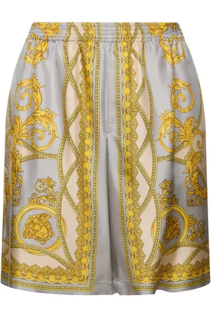 VERSACE Baroque Print Silk Shorts