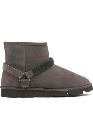 Brunello Cucinelli 20mm Suede & Shearling Ankle Boots
