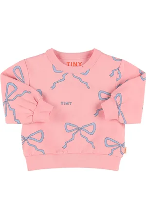 Tiny Cottons Bow Print Cotton Crewneck Sweatshirt