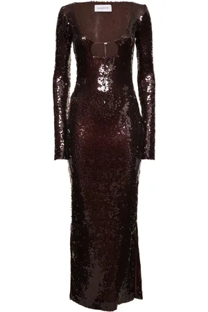 16Arlington Solaria Sequined Long Sleeve Midi Dress