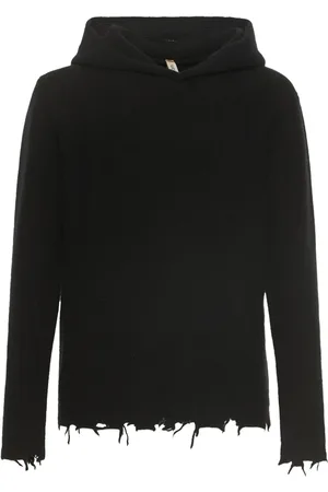 GIORGIO BRATO Destroyed Wool Knit Hoodie
