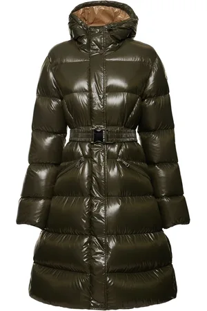 Moncler Bellevue Nylon Laqué Long Down Jacket