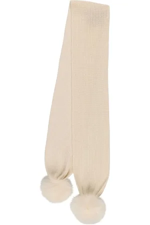 YVES SALOMON Cashmere Knit Scarf W/fur
