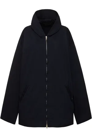 Balenciaga Hooded Cotton Twill Zip-up Jacket