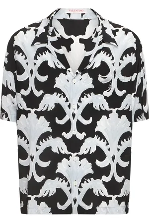 VALENTINO Printed Silk Crepe Short Sleeve Shirt