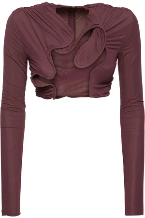 CHRISTOPHER ESBER Venus Sheer Jersey Crop Top