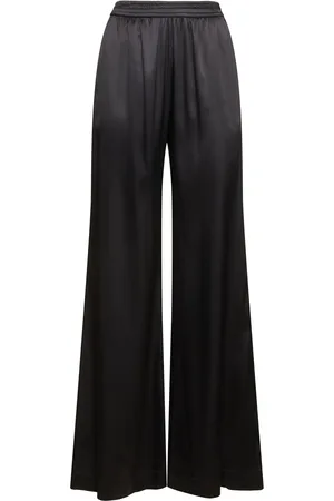 ERMANNO SCERVINO Silk Blend Elastic Waist Wide Pants