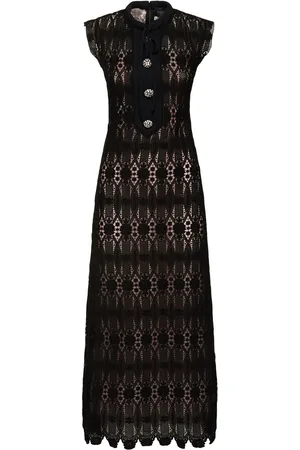 Giambattista Valli Embroidered Macramé Long Dress