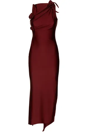 COPERNI Asymmetric Jersey Flower Midi Dress