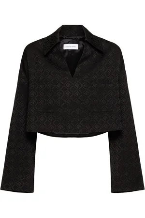 Marine Serre Moon Diamond Jacquard Polo Crop Shirt