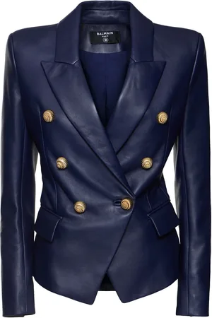 Balmain Buttoned Leather Jacket