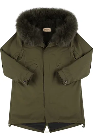 YVES SALOMON Hooded Cotton Blend Parka