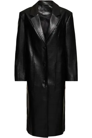 Stand Studio Liv Crackled Faux Leather Coat