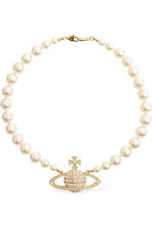 Vivienne Westwood One Row Faux Pearl Bas Relief Choker
