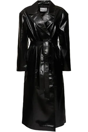 The Frankie Shop Tina Crackled Faux Leather Trench Coat