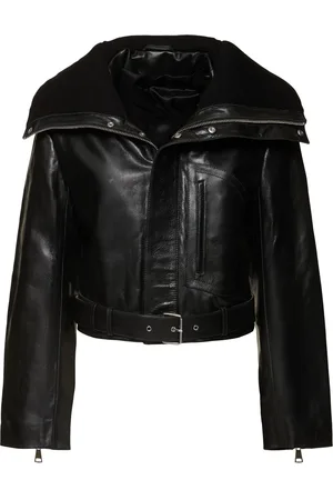 Victoria Beckham Cropped Leather Biker Jacket