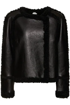 MAGDA BUTRYM Collarless Leather Shearling Jacket