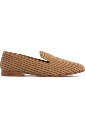 Max Mara 10mm Striped Velvet Loafers