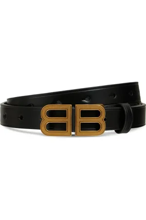 Balenciaga Bb Houlglass Croc Embossed Leather Belt