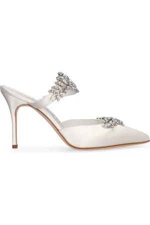 Manolo Blahnik 90mm Lurum Satin Mules