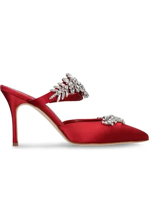 Manolo Blahnik 90mm Lurum Satin Mules