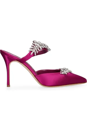 Manolo Blahnik 90mm Lurum Satin Mules