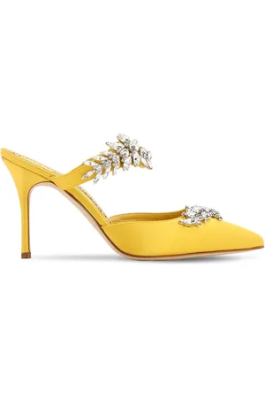 Manolo Blahnik 90mm Lurum Satin Mules