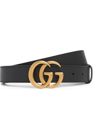 Gucci 3cm Gg Buckle Leather Belt