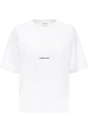 Saint Laurent Loose Logo Print Cotton Jersey T-shirt