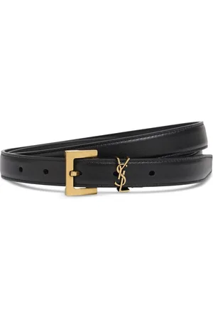 Saint Laurent 20mm Monogram Leather Belt